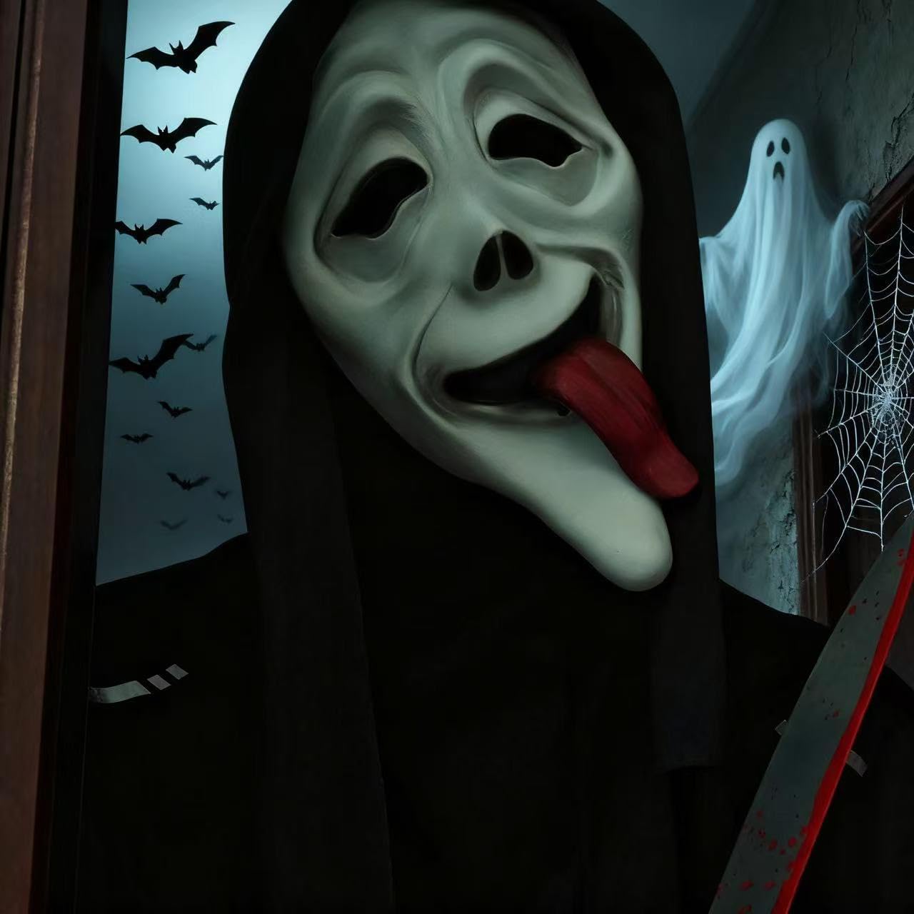 Scary Ghost Mask,skull horror movie full head mask, Halloween Face Mask,latex,high elasticity,Cosplay Party props.