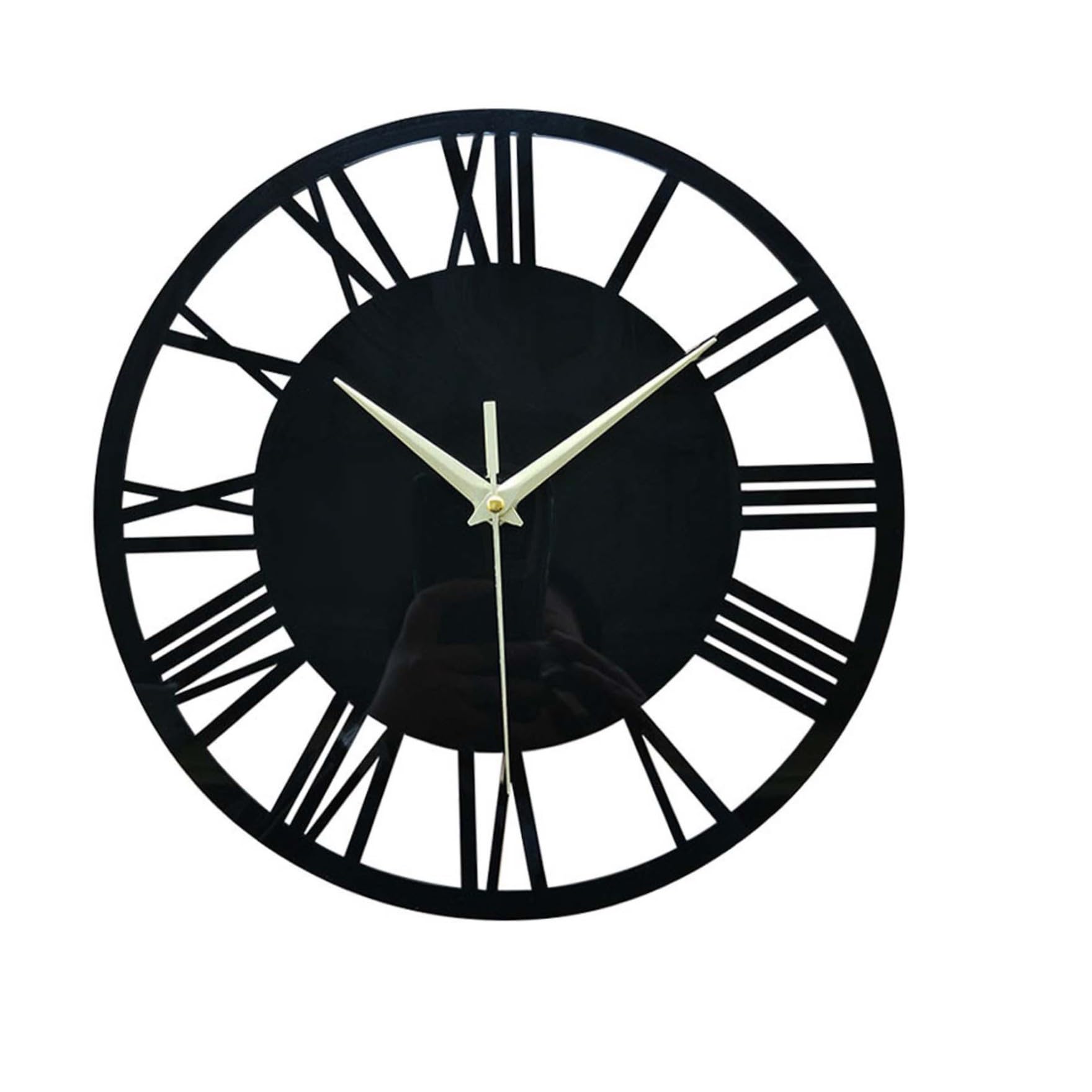 Horloge Murale Vintage de 30cm avec Chiffres Romains Noirs pour Décoration de Salon et Cuisine