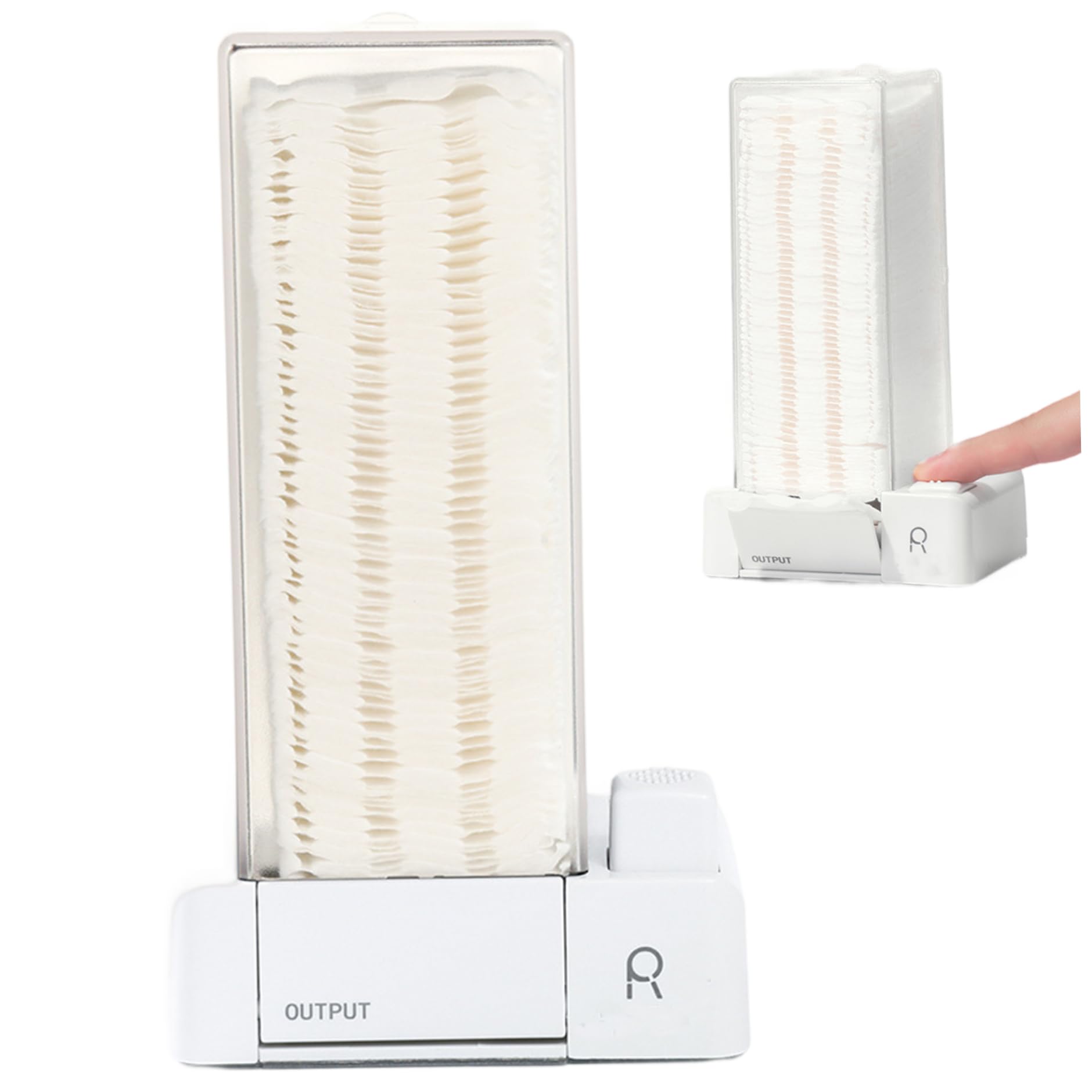 Dispensador automático de discos de algodón con pegatinas caja organizadora sellada para baño 8