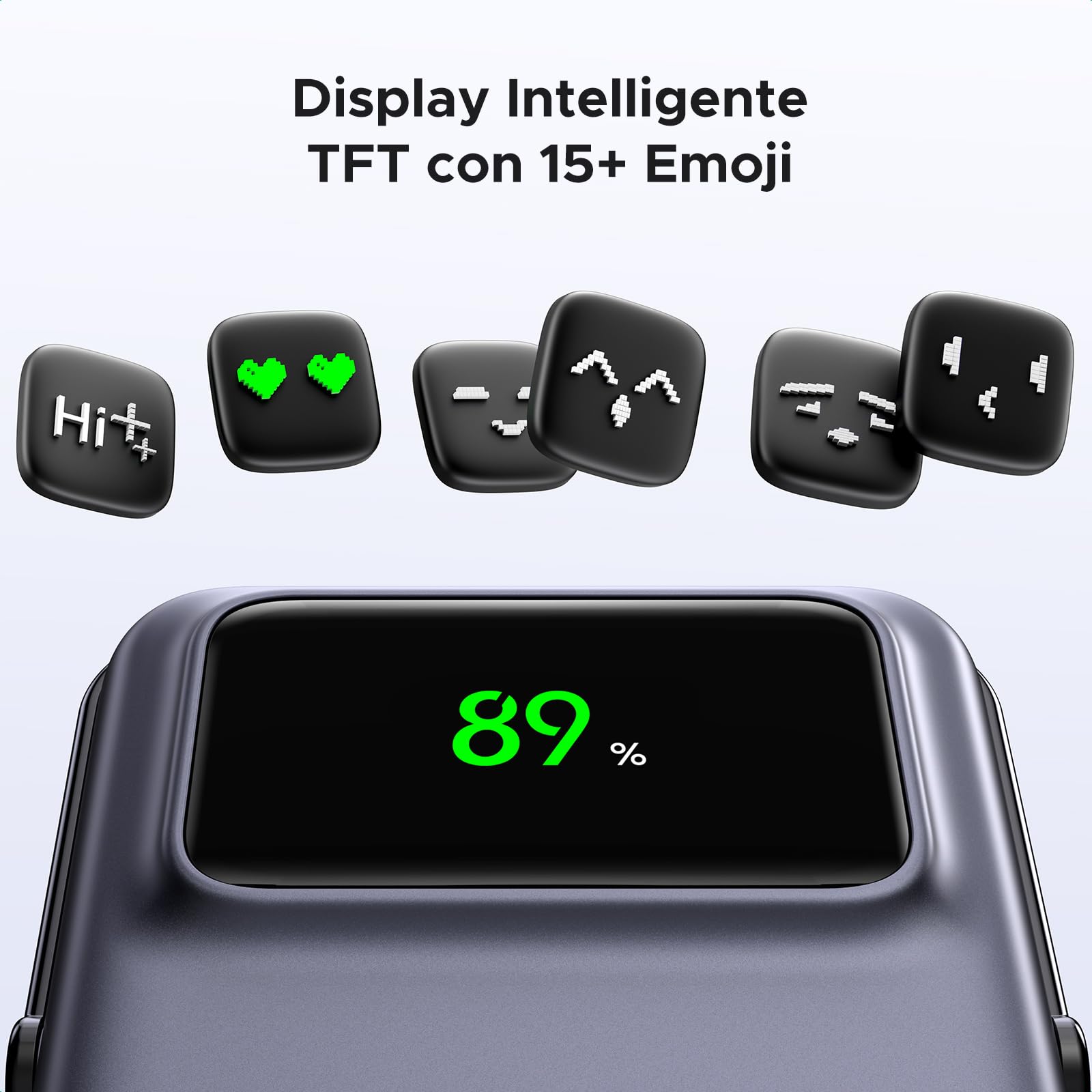 UGREEN Uno Power Bank Magnetico 5000mAh, Caricatore Portatile Wireless PD 20W con Display e Supporto, Compatibile con iPhone 16/15/14/13/12 Mini Plus PRO Max (Nero)