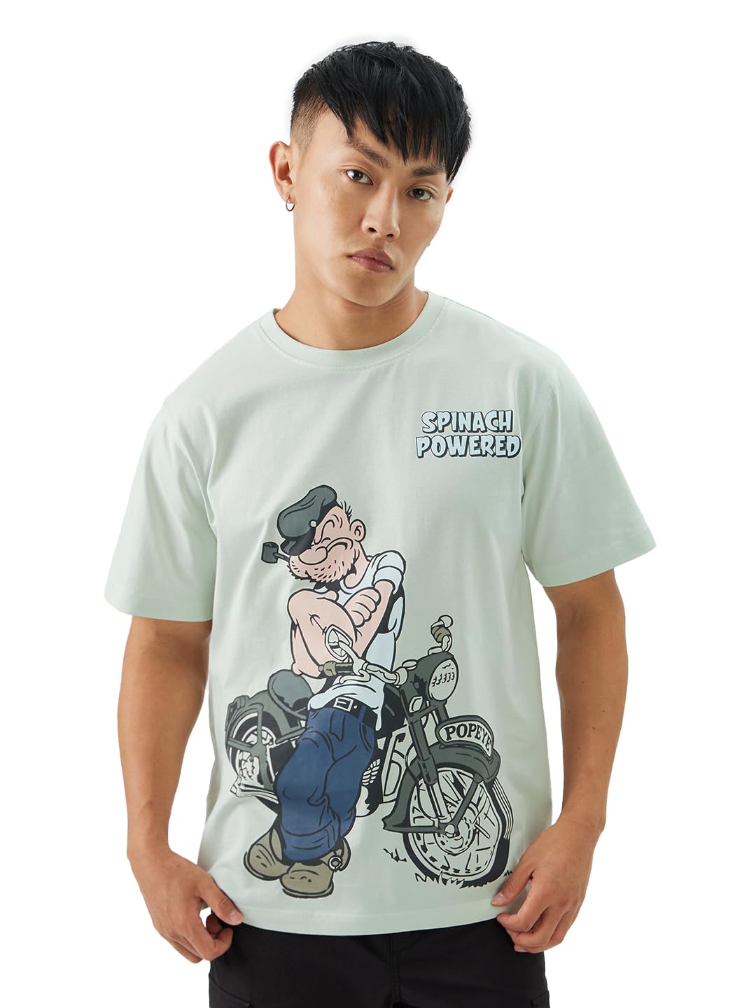 The Souled Store Official Popeye: Spinach Powered Men and Boys Short Sleeve Round Neck Blue Graphic Printed Regular Fit Co... - Review, Price and Buying Guide