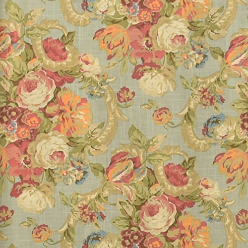 Waverly Garden Glitz Modern Farmhouse Floral 3-Piece Reversible Quilt Bedding Bed Spread Set, Queen, Vapor & Spring Bling Valances For Windows Rod Pocket Curtains, 52'' X 18'', Vapor #TOP6