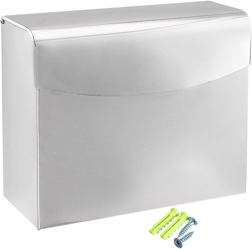 240mmx91mmx200mm Stainless Home hardware Steel Polished Finish Wall-Mounted Toilet Paper Holder w Cover Model:25as653qo450