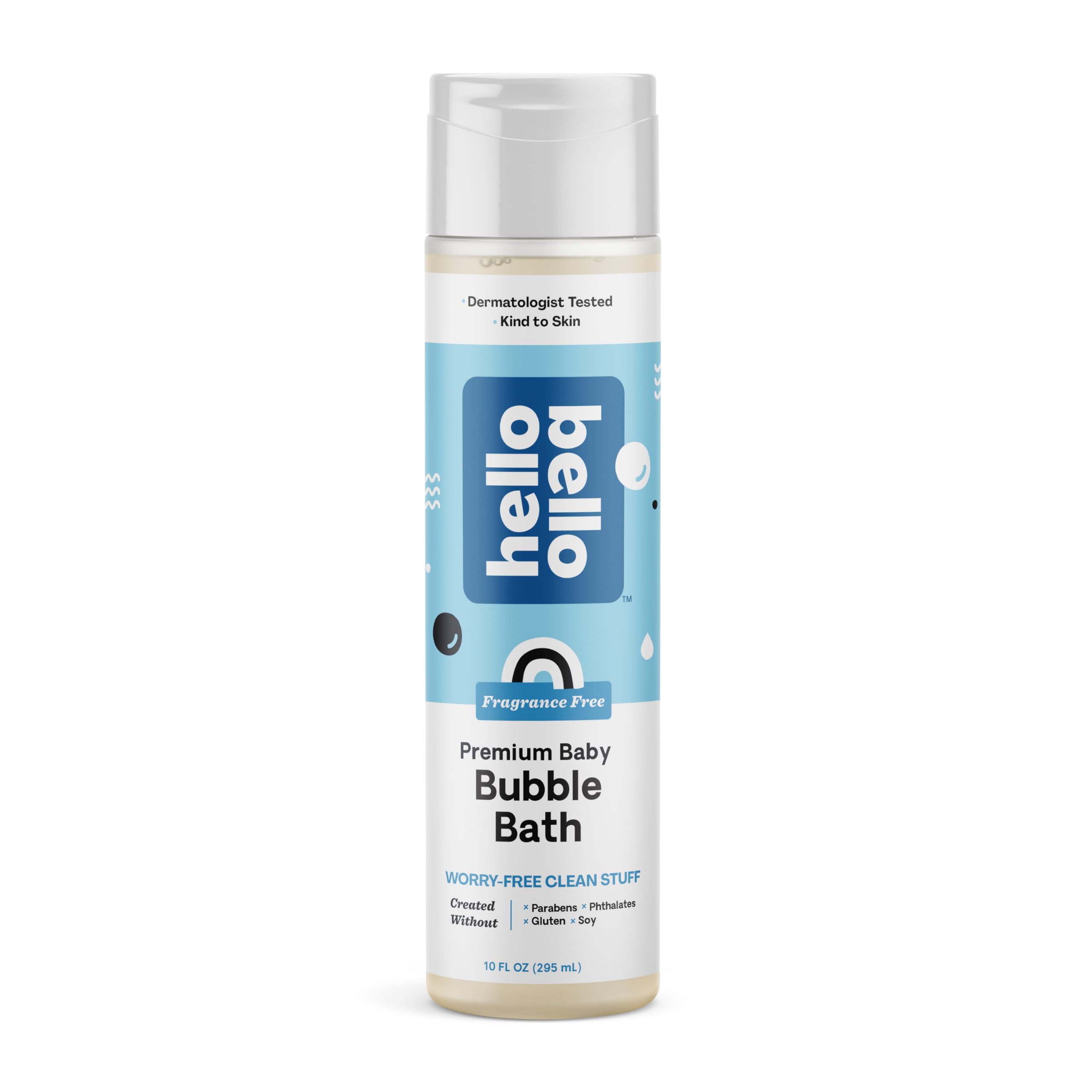 Hello Bello Bubble Bath, Gentle Hypoallergenic Formula for Babies and Kids, Vegan and Cruelty-Free, Fragrance Free, 10 fl oz