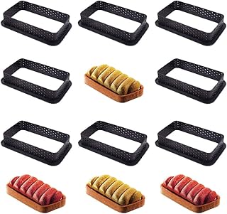 YXHZVON Mousse Cercle Anneau Tarte, Moule à Gâteau Perforé Cutter, Cercle a Patisserie Perforé pour Les Biscuits, Mini Pizzas, Sandwichs, Muffins Anglais, Sablés, Beignets