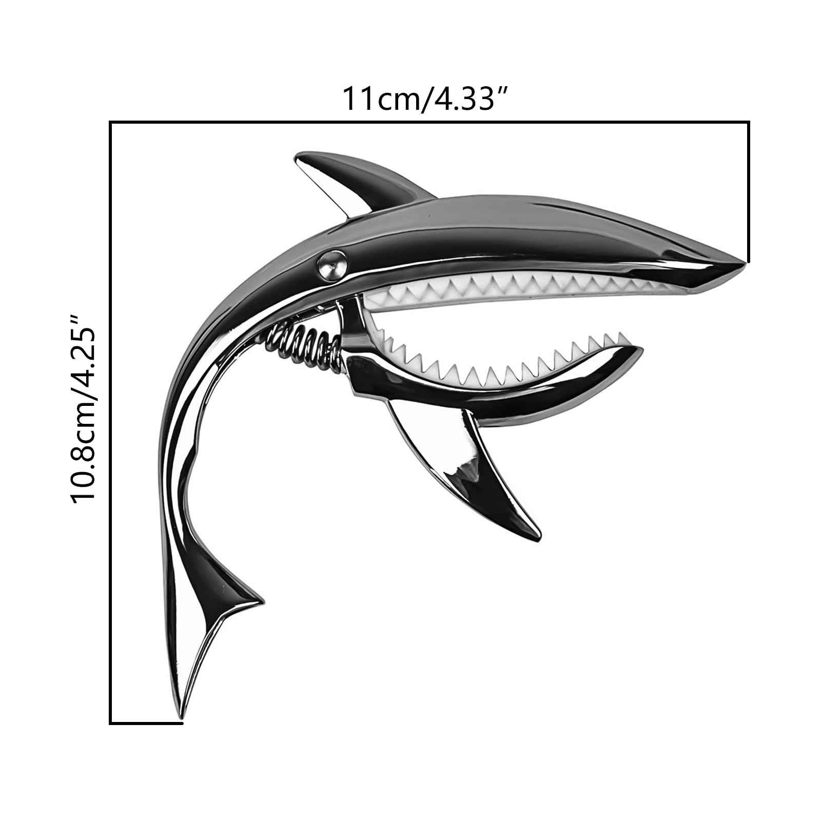 Musiin Shark Guitar Capo - Cool Capo Suitable for Electric Acoustic, Classical Guitars, Ukulele Zinc Alloy Spring Capo (Black) - Image 2
