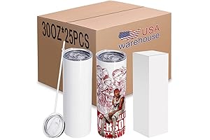 Sublimation Tumbler 30oz, Stainless Steel Double-Walled Skinny Straight Tumblers