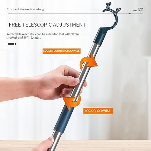 Miniatura 3 de BEEY Gancho de utilidad de poste largo de 56 pulgadas, herramienta de alcance extendido para techo de armario de área alta