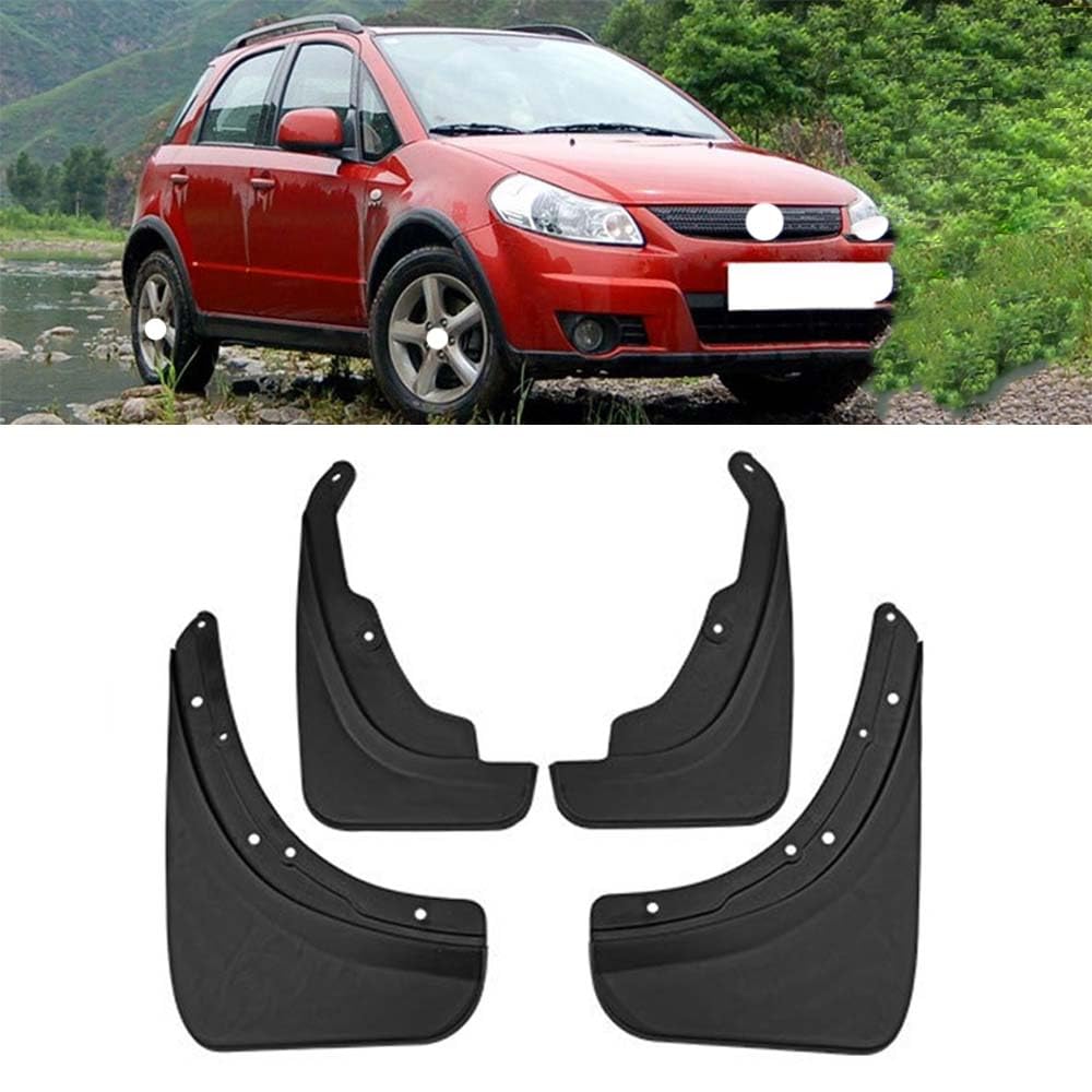 RJQXZXGQ Car Mud Flaps, for SUZUKI Sx4 HATCHBACK 2008-2011 Front & Rear Car Mud Flaps, Splashproof Tough Auto Splash Guards Fenders