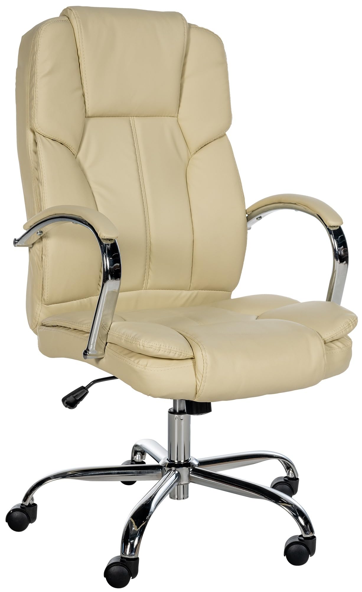 CLP Chaise de Bureau Ergonomique BIG Xanthos I Confort XXL avec Fonction Bascule et accoudoirs I Réglable avec revętement en Similicuir, Charge maximale 210 kg, Couleur:crčme