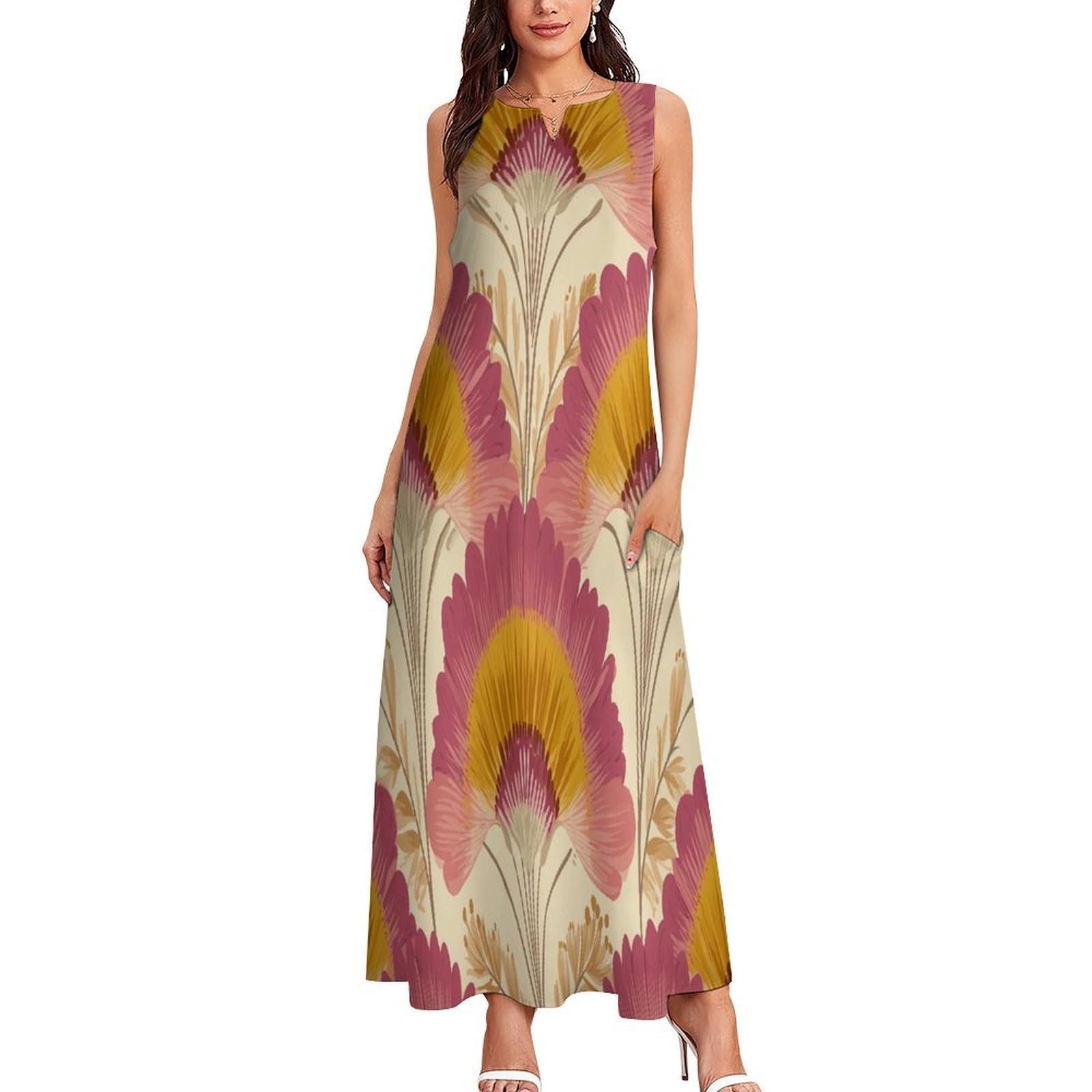 Robe d'ete decontractee a col en V pour masquer les complexes avec style - 8