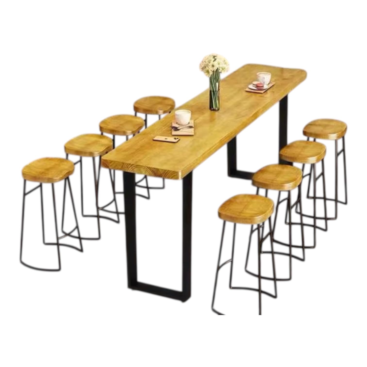 Set di 2 Gambe per Tavolo in Metallo, Altezza 74 cm, Struttura in Acciaio al Carbonio, 74x30 cm, Forma Quadrata, Nero