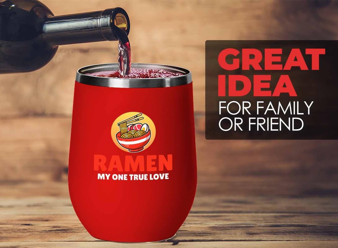 Ramen Lover Red Edition Wine Tumbler 12oz - my one TRUE - Food Lovers chicken pumpkin vegan pantry spicy noodles