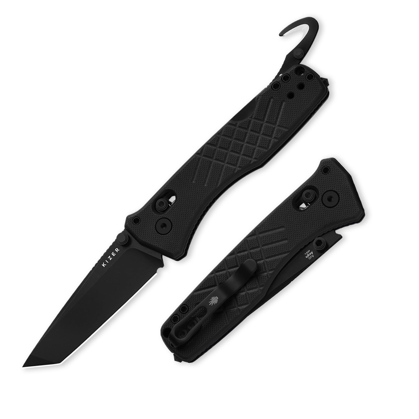 Kizer Aegis T Tactical Pocket Knife, 3.21" AEB-L Steel Tanto Folding Knife