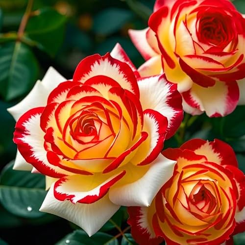 Mixrug 100pcs Rare Twin Red White Rose Seeds