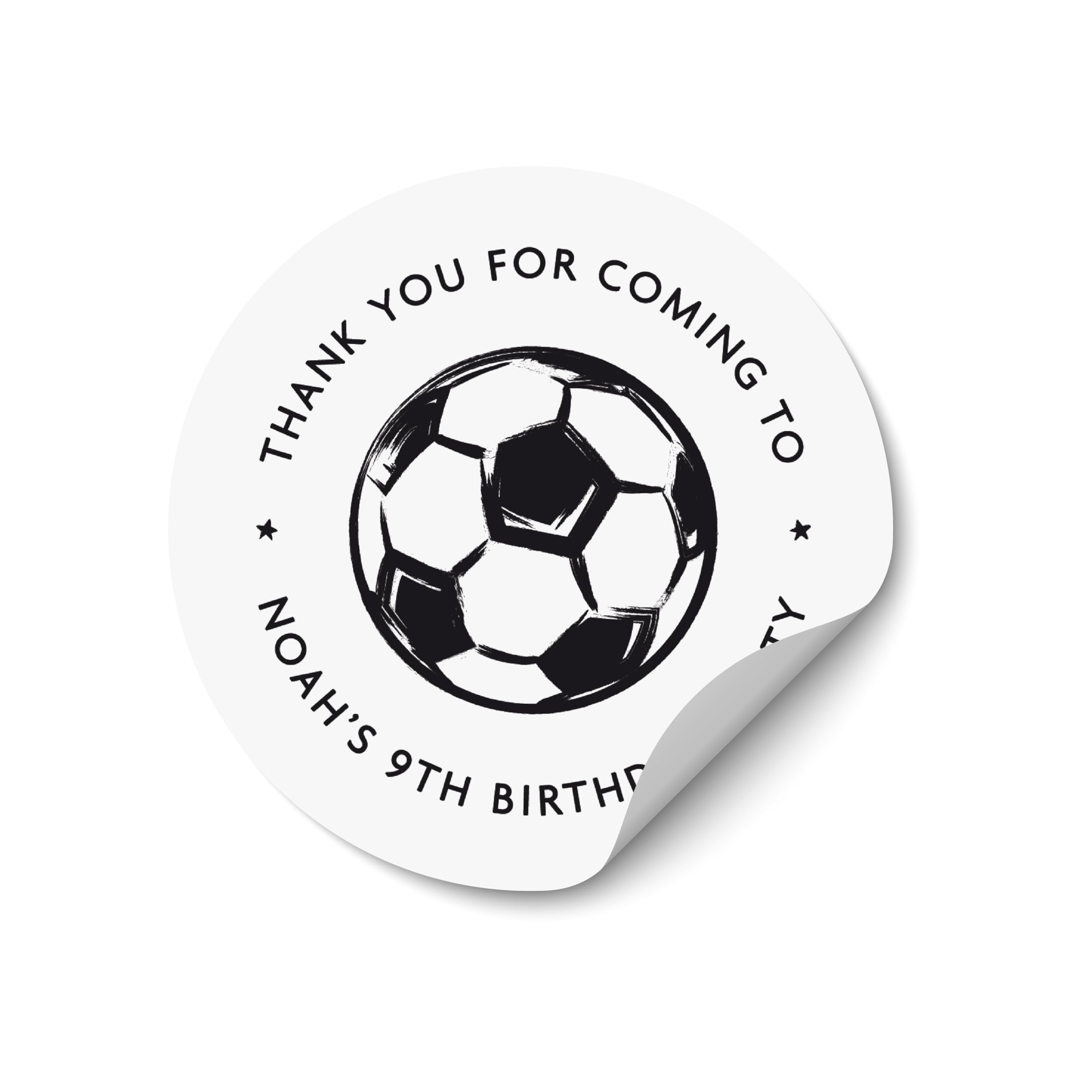 Football Birthday Party Stickers, Personalised Football Party Labels, Custom Soccer Birthday Favour Stickers, Kids Thank YSeals - BD13