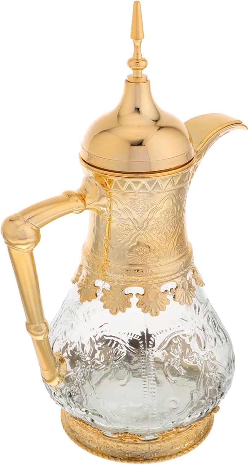Arabic Cold Drink Dispenser with Spout Middle Eastern Style Juice Carafe for Iced Tea Milk and Beverages Elegant Kettle for Family Use and Gatherings