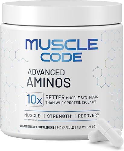 NAUTILUS Muscle Code Essential - Cápsulas de aminoácidos  Síntesis muscular, recuperación y fuerza, sin sabor, 60 porciones, estudiadas