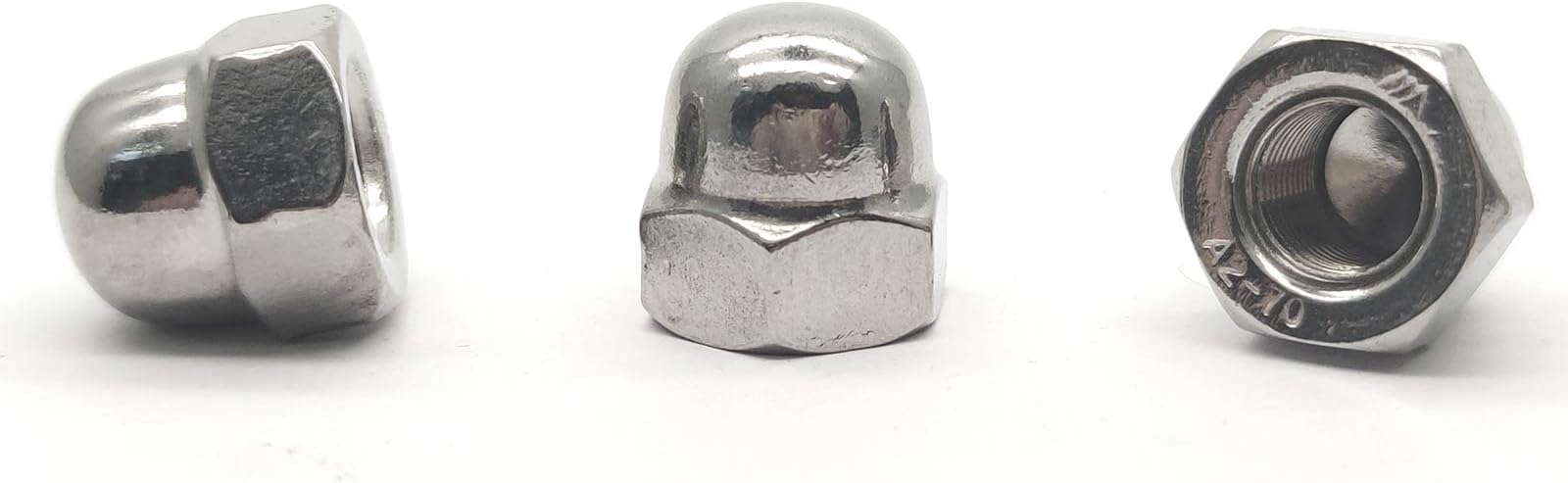 M10X1.0mm 304 Stainless Steel Fine Thread Hex Acorn Cap Nuts Decorative Nut Caps 5pcs
