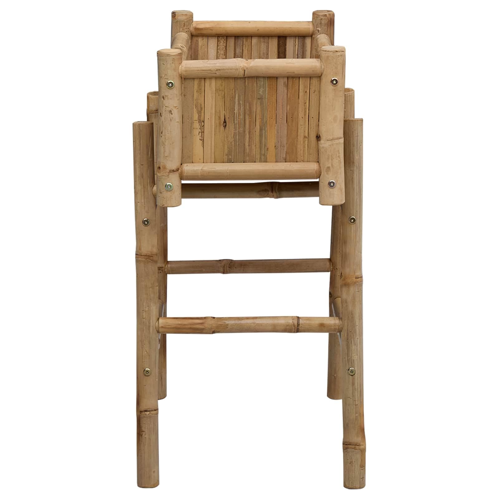 Doniczka ogrodowa z uchwytem Naturalny 50 x 38 x 74 cm Bambus stabilna lekka donica na taras balkon odporna na warunki atmosferyczne łatwa w montażu sezonowa wszechstronność