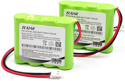 Coonyard Paquete de 2 baterías alcalinas de 6 V 2700 mAh, repuesto no recargable para dispensador de desinfectante de manos PurelI ES8, batería