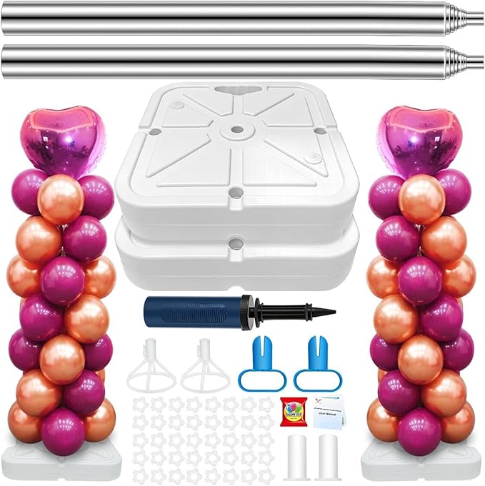 SOFTTIME Balloon Column Stand Kit Set of 2, Heavy Duty