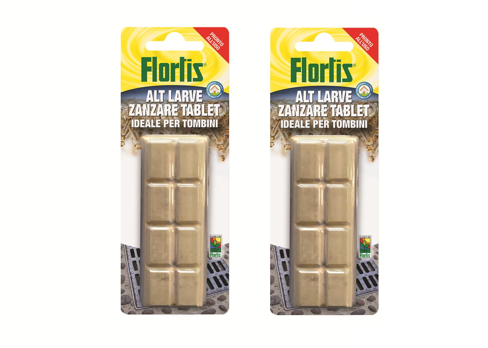 Flortis Alt Larve Mosquitos Tablet. 16 bloques solubles antimosquitos. Antimosquitos de jardín y alcantarillas, platillos, agua estancada, huertos. Larvicida mosquitos. Producto antimosquitos.