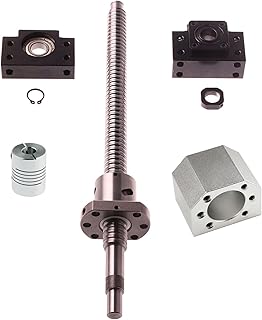 CHUANGNENG Ball Screw SFU1605 1000mm End Machine with Ball Nut Housing Couplers BKBF12 CNC Diameter 16mm Lead/Pitch 5mm for CNC Machine Silver LZC572M2EOX2ZU13U1K15N