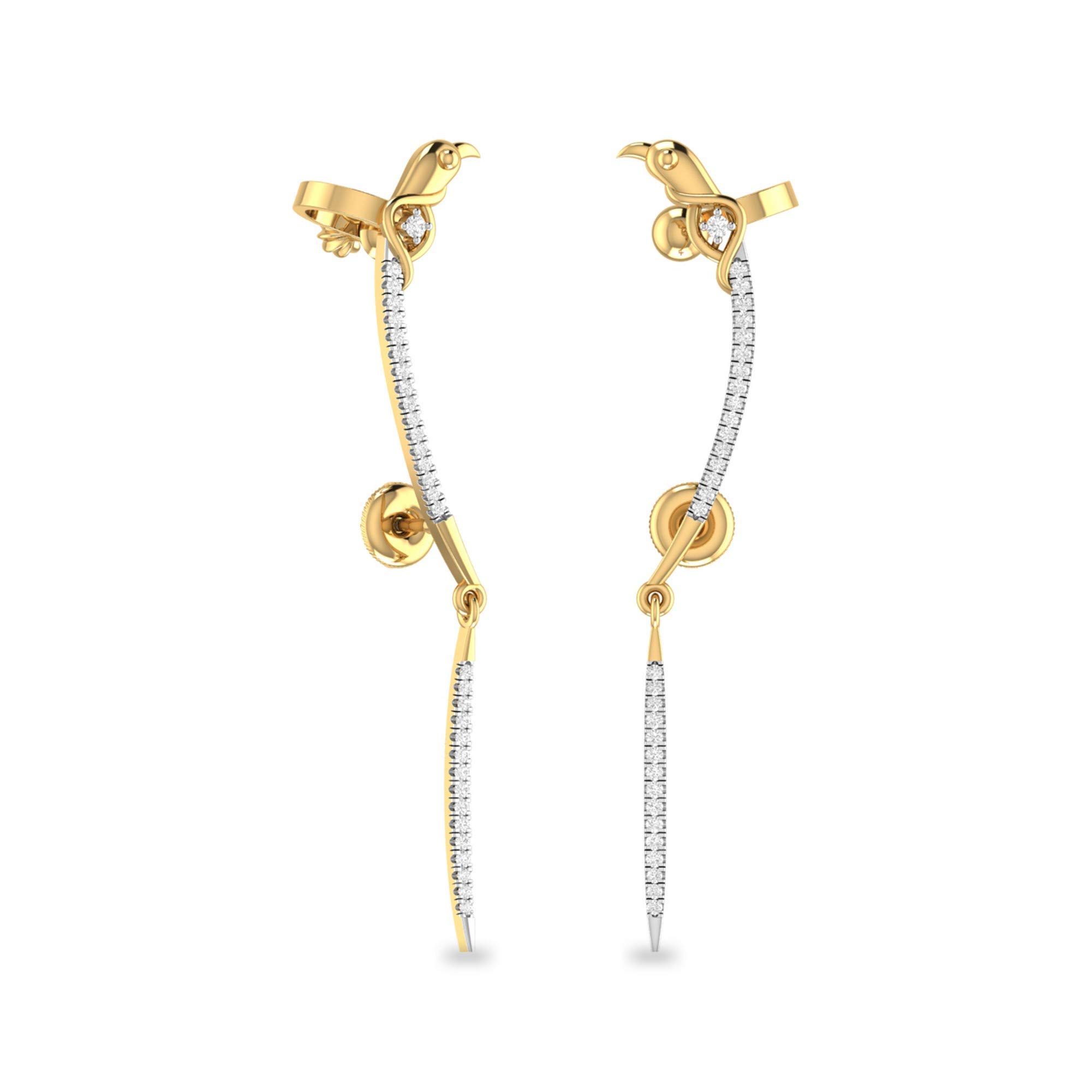 pc jeweller Yellow Gold and Solitaire Stud Earrings for Women-picture-43