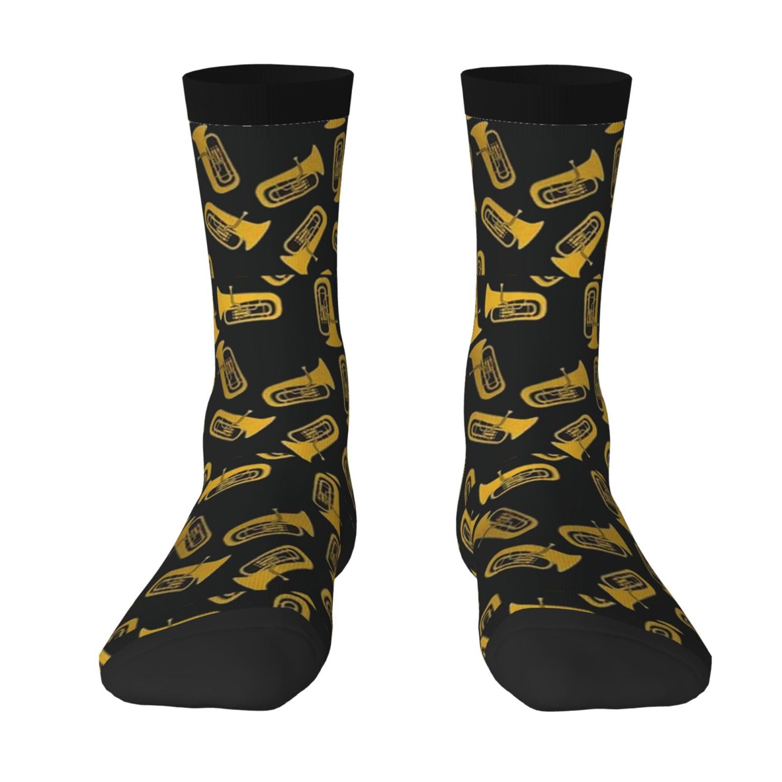 GRatka Crew Socks,Funny Compression Socks Casual Novelty Sports Socks 40CM Long For Unisex,Isolated Tuba Musical Instrument