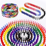 360 Piece Wooden Dominos Blocks Set,Dominoes Set for Kids,Domino Racing Toy Game,Colorful Dominos...
