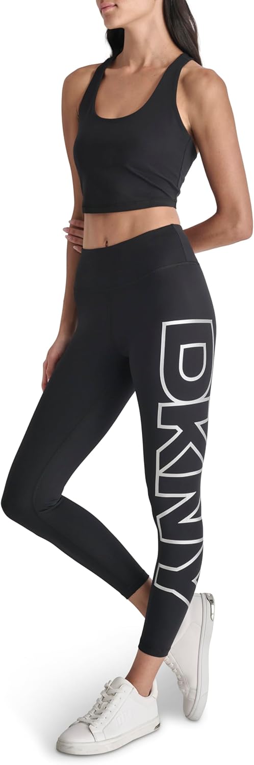 DKNY Womens Exploded Logo High Waist Balance Compression Legging - Image 6