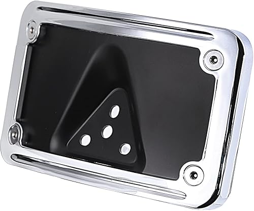 Miniatura 3 de Soporte de montaje de placa de matrícula curvada negra para Harley 3 agujeros de montaje (cromo)