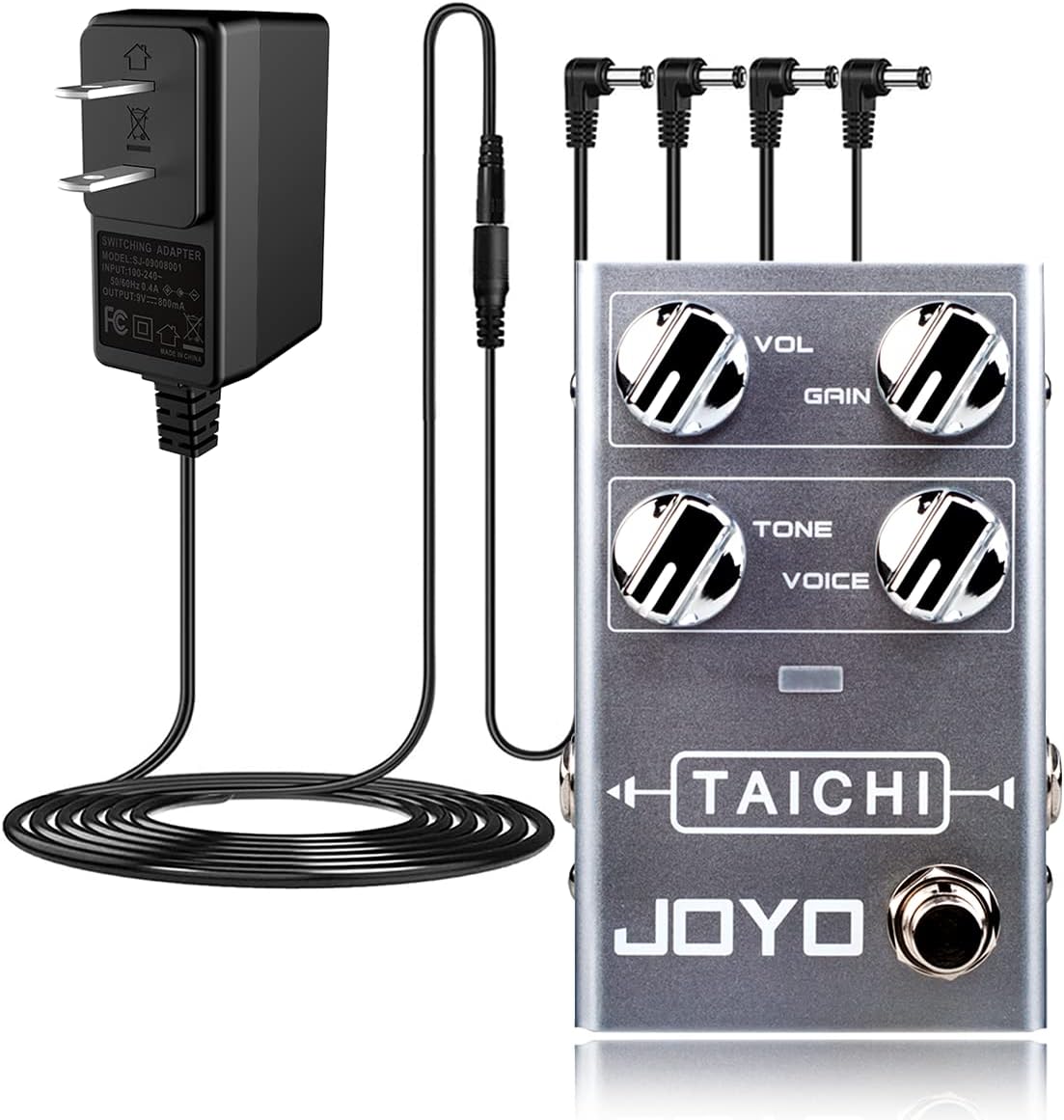 JOYO R-02 Tai Chi Low Gain Overdrive Pedal Bundle with DC 9V Pedal Power Supply (800mA -1A) AC Adapter