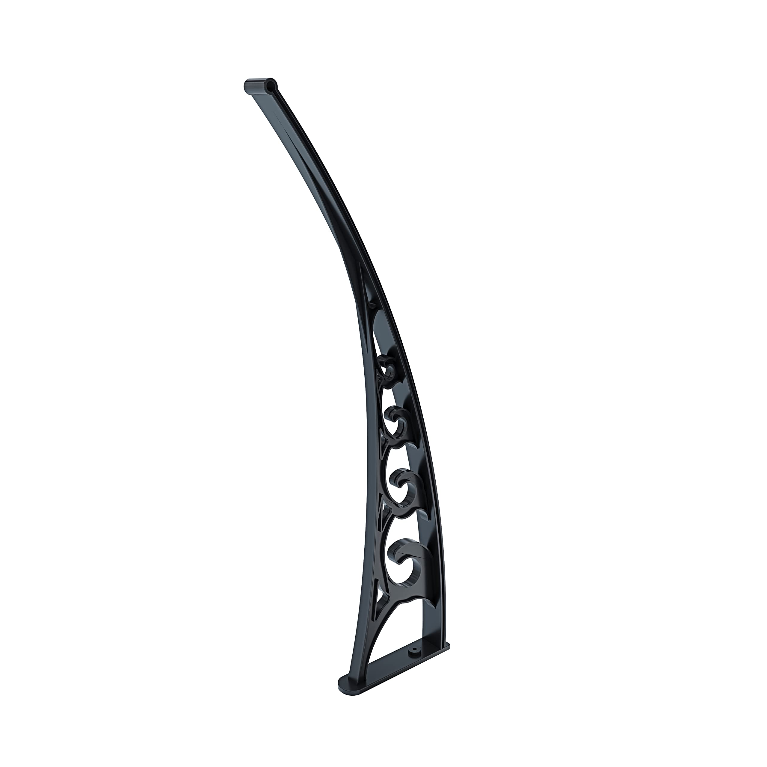 Pensilina Per Copertura In Policarbonato Alveolare Tettoia Modulabile Per Esterno Per Porte Balcone Finestre Elegante E Resistente, Colore Nero E Fumè (80 x 120 cm)