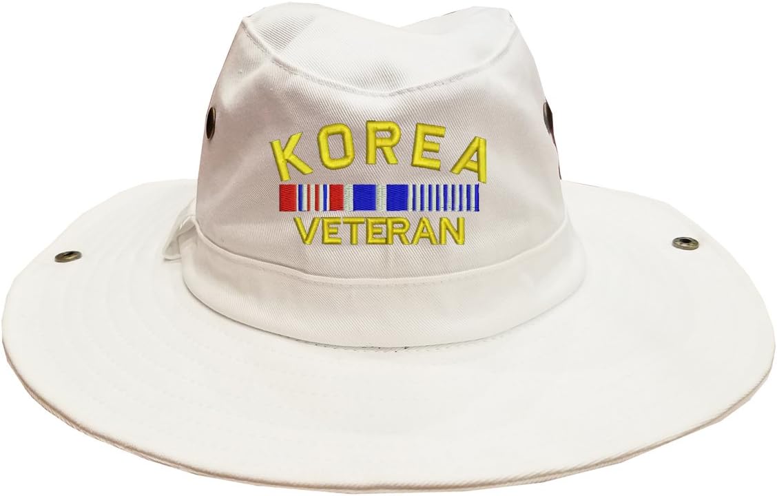 KP Korea Veteran Military 100% Cotton Military Boonie Bush Hiking Outdoor Hat White