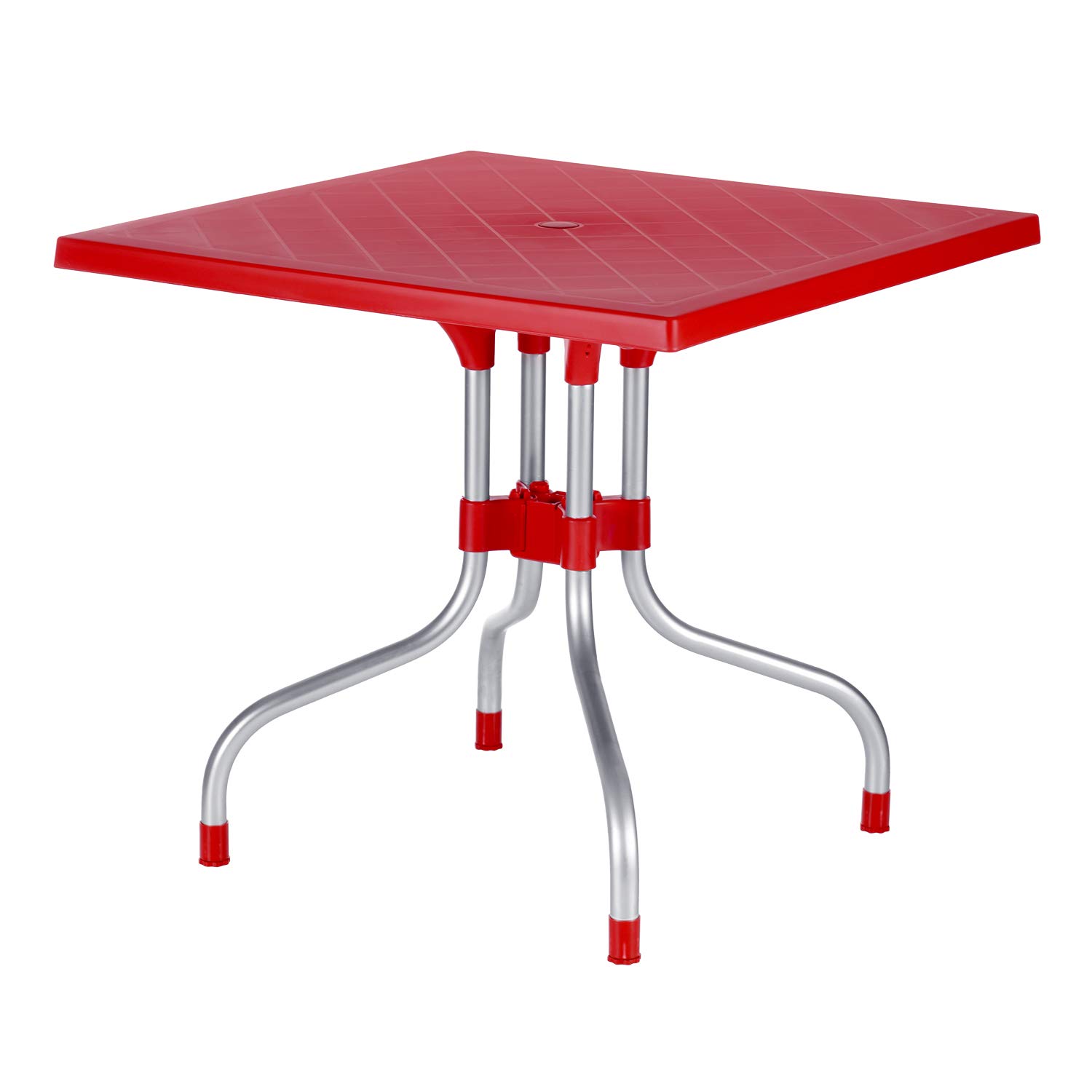 Supreme Olive 4 Seater Plastic Dining Table for Home (Coke Red