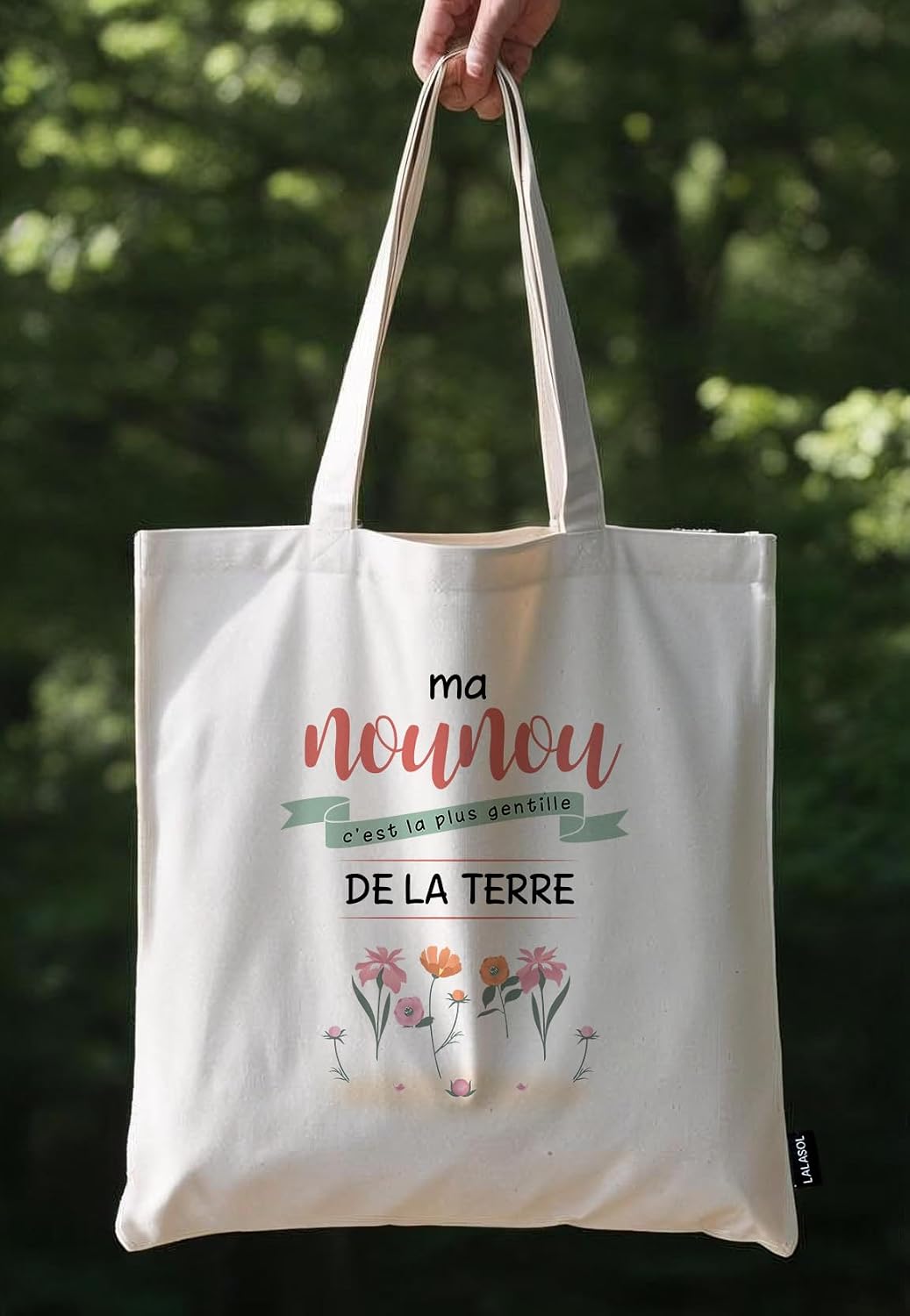 Totebag for Nanny – Gift Idea for Nanny Ma Nanny C'est La Plus Gentille – Bag 100% Cotton, beige image 3