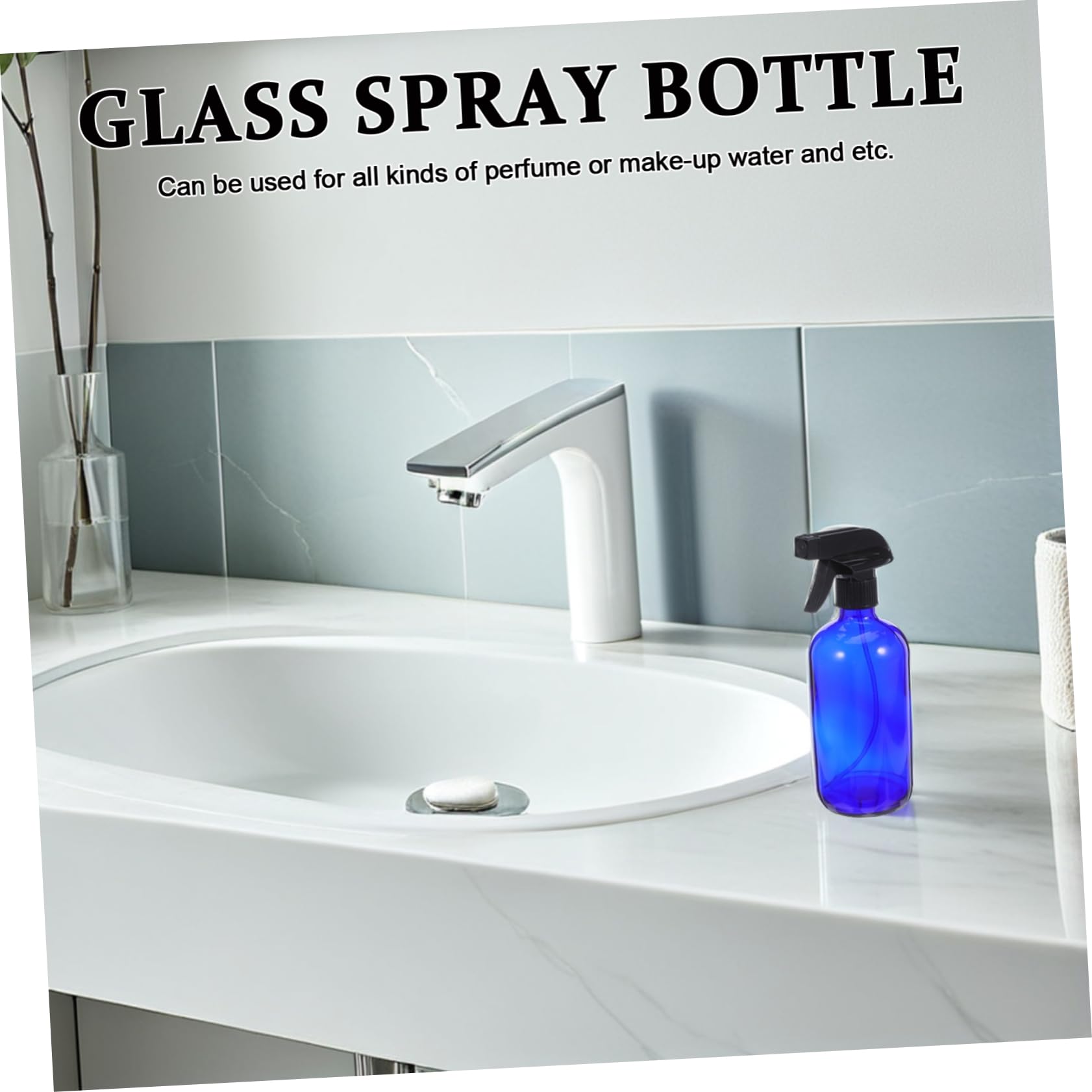 Bottiglia Spray in Vetro 500ml Pompa 2 Pezzi, Contenitore per Profumo e Cosmetici, Leggero e Riutilizzabile, per Viaggi Donne