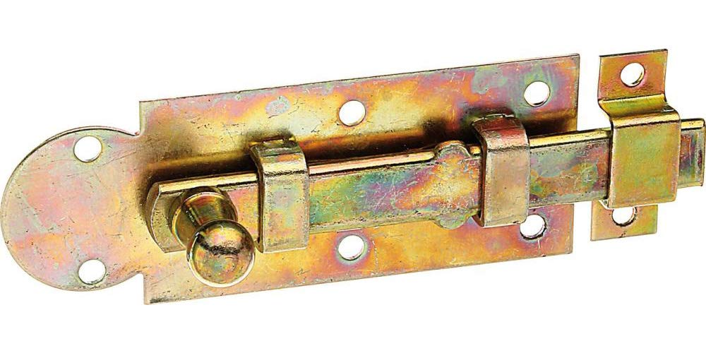 Alberts Steel 113025 Window Bolt | Straight, With Fixed Loop | Electrogalvanised, Thick-Layer-Passivated | Plate 100 X 30 Mm