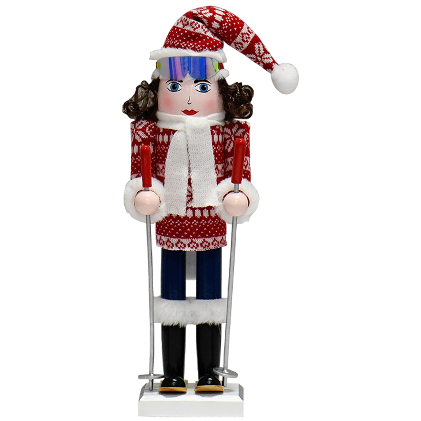 Figurine Casse-Noisette de Noël en bois de 38 cm pour décoration de table festive