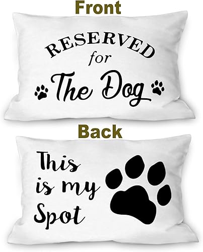 Miniatura 2 de Burosev Funny This is My Spot - Funda de almohada reversible suave con diseño de pata de perro, reservada para el perro, funda de almohada