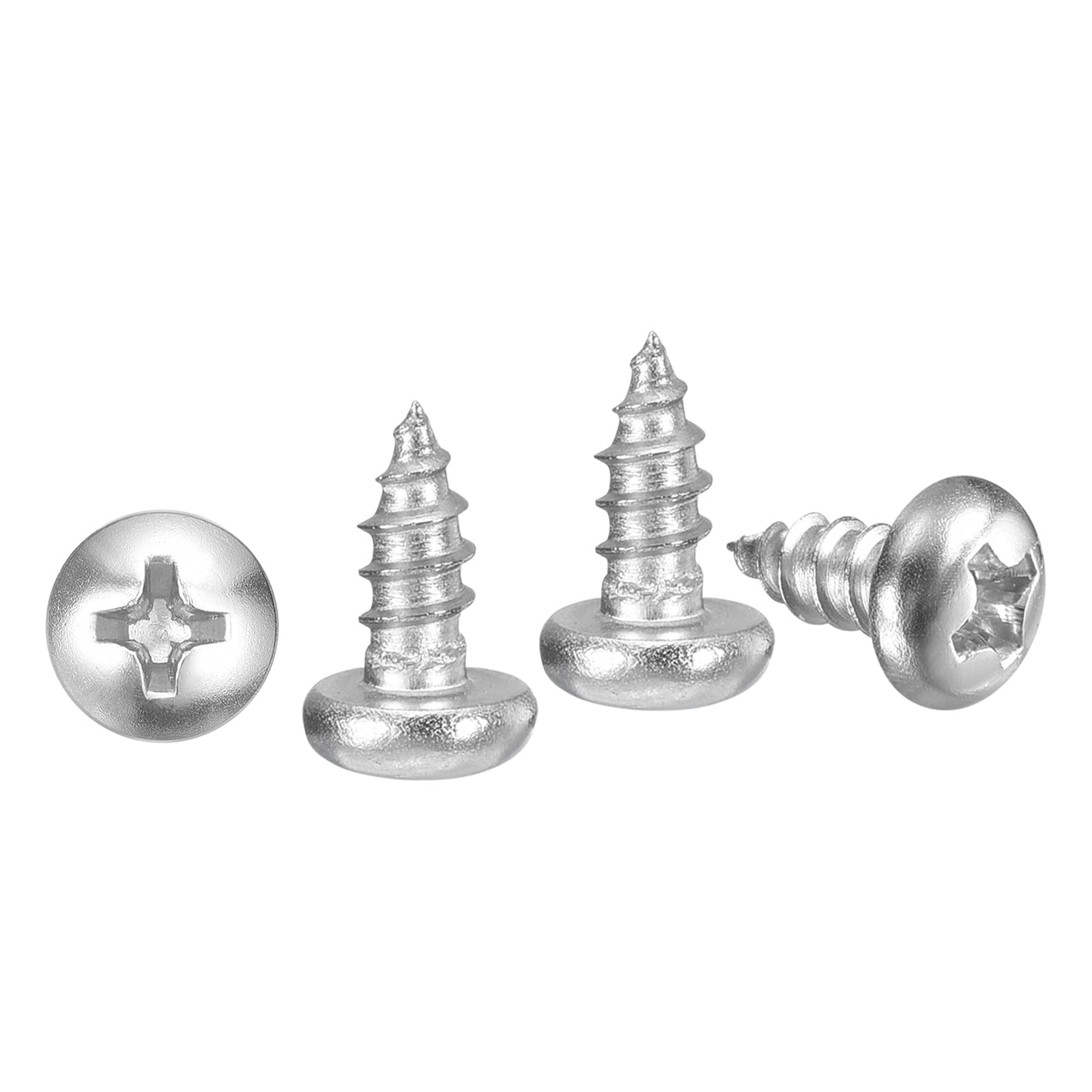 METALLIXITY Phillips Pan Head Self Tapping Screws(M2.6x6) 100Pcs, 304 Stainless Steel Self Drilling Screw for Metal Wood Plastic, for Cabinet Wall Shutter Plate Rock Furniture, Silver Tone โ image 1