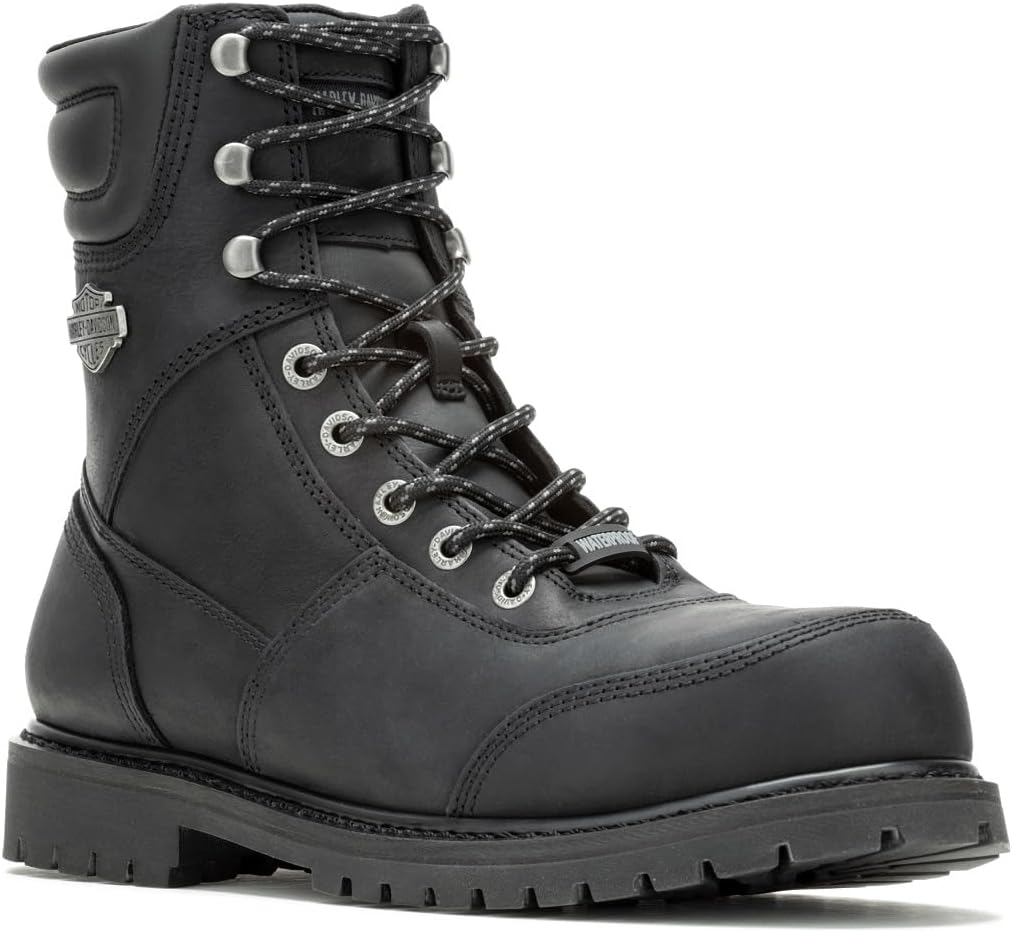 Harley-Davidson Men's Drewett 7.25-Inch Black Waterproof Safety Boots, D93855