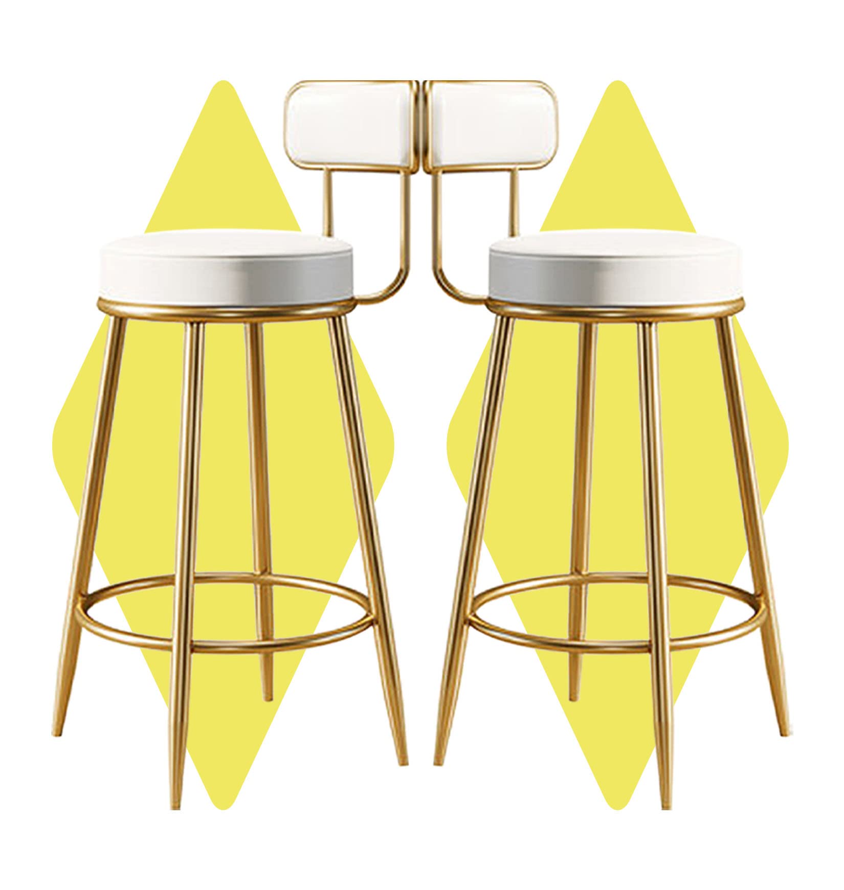 Tabouret de bar blanc 65 cm fini le mal de dos en lot de 2