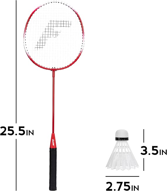 Franklin Sports Badminton Racket + Birdie Set - Replacement Badminton Equipment for Kids + Adults - 2 Player - 4 Player Badminton Racket Sets