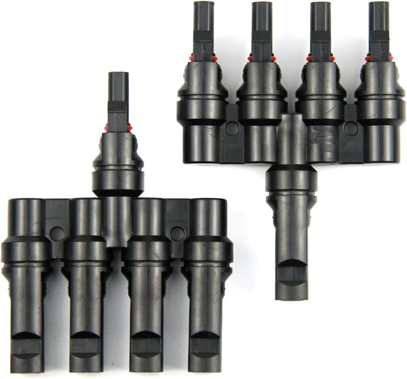 AUECOOR1 Pairs 4 to 1 Solar Panel T Branch Connectors, Y Branch Solar Panel Parallel Connectors for Housing, Commercial Roof, RV