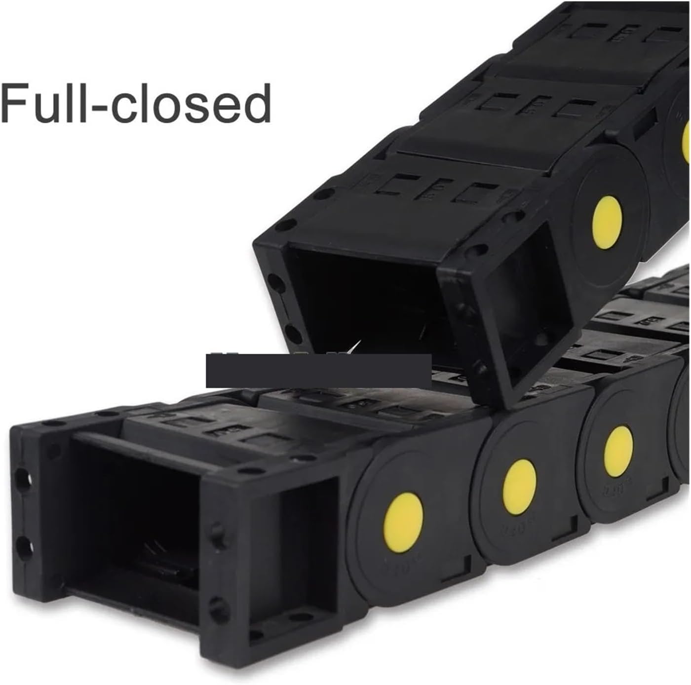 Drag Chain 1M Length Black Enhanced Nylon Cable Drag Chain 20x75/100/125 mm Bridge-Type/Full-Closed(75mm Full-Closed,20x77 mm)
