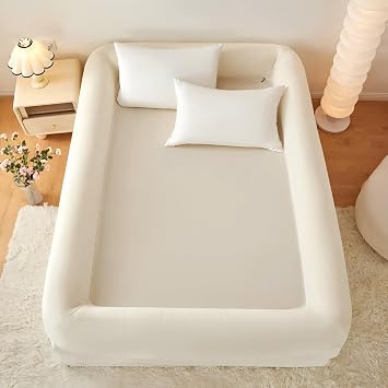The Worlds First Bordered Bed Sheet-Bed Sheet with Border, Bordered Fitted Sheet Padded Zippered Edges for Cozy, Comfort Secure, Breathable, Detachable&Machine Washable, Easy Setup,150*200cm