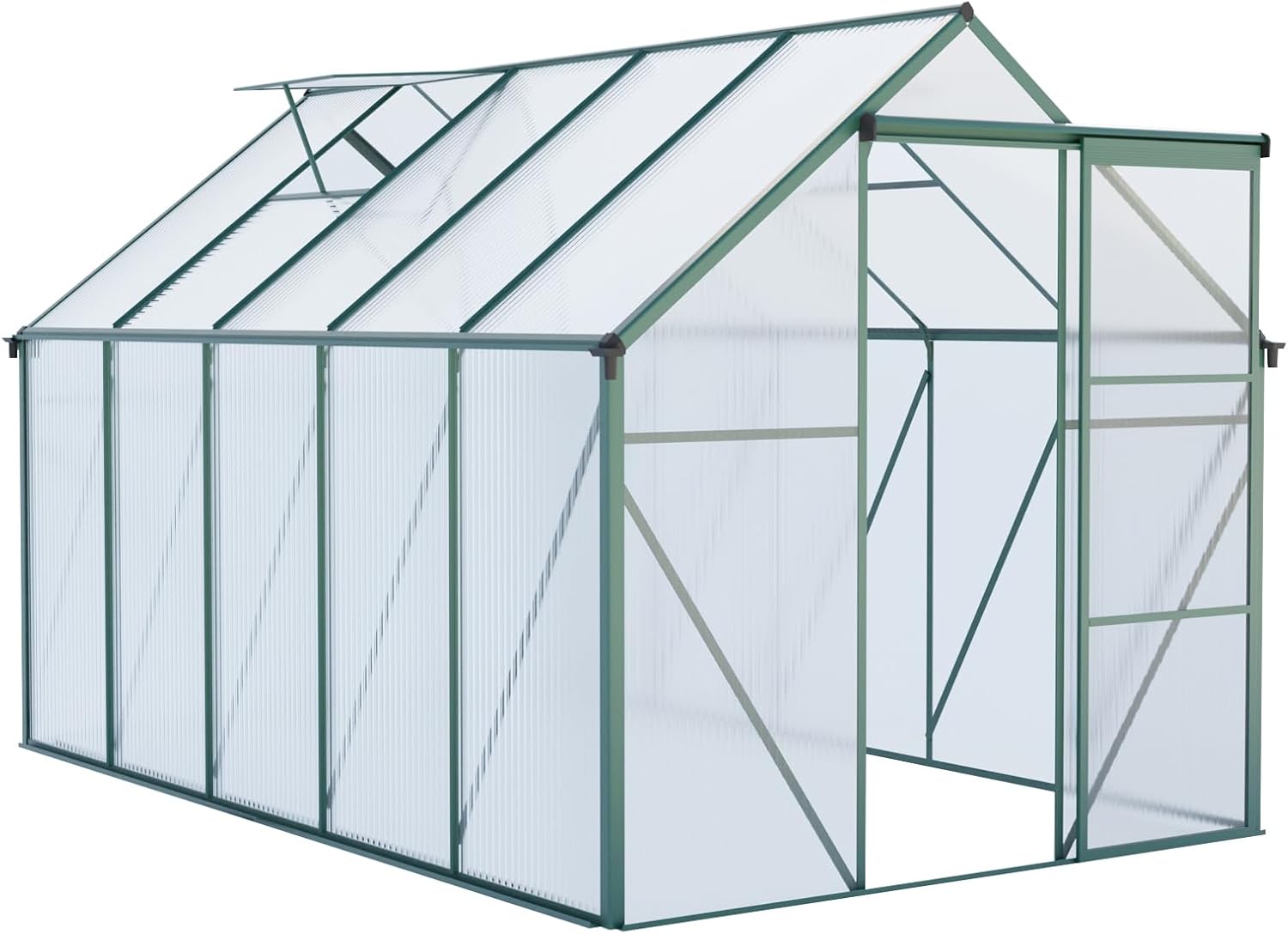 6X10FT Polycarbonate Greenhouse Raised Base and Anchor Aluminum Heavy Duty Walk-in Greenhouses for Outdoor Backyard in All Season
